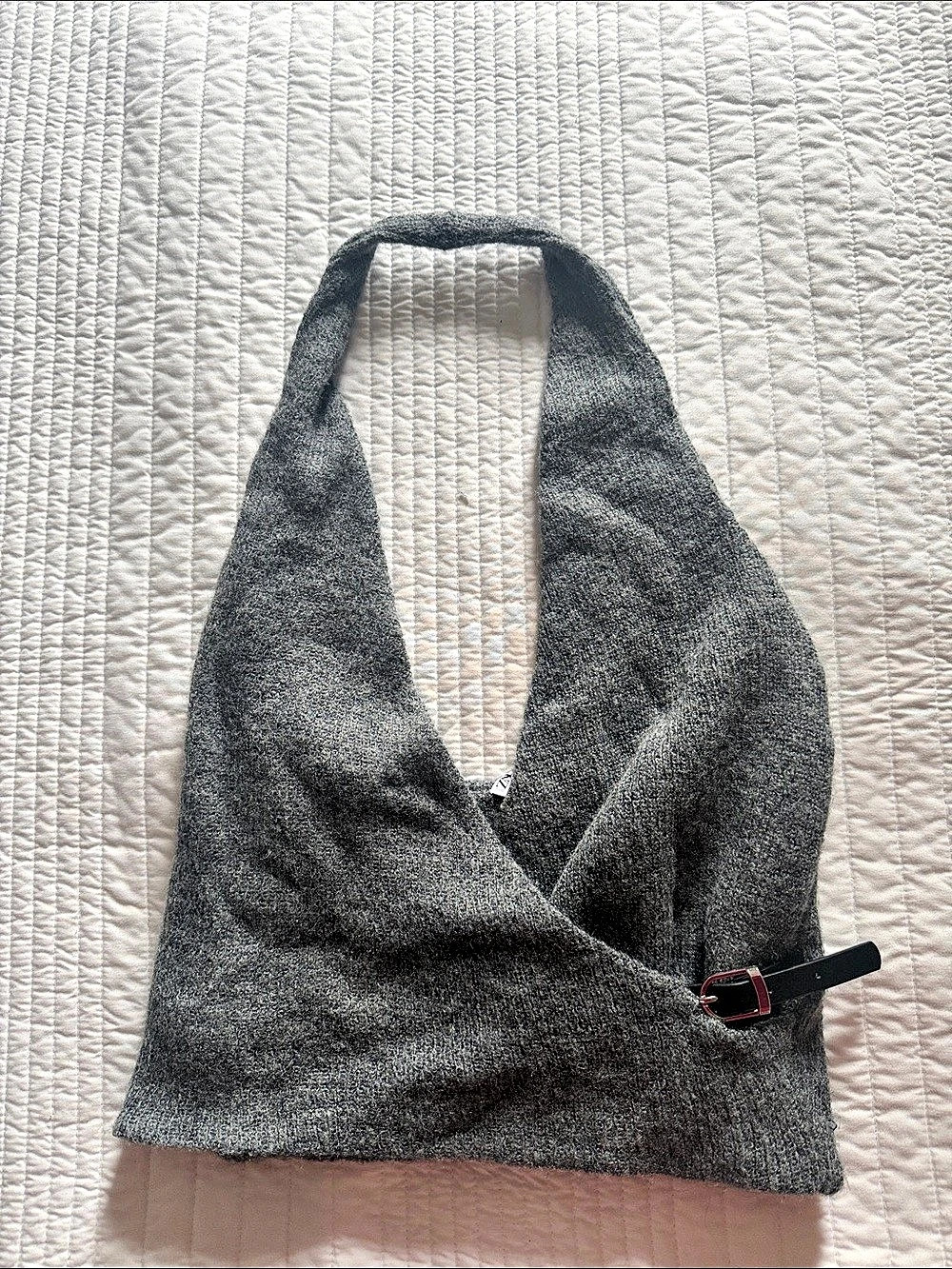 Zara Gray Wrap Tank Top Size New